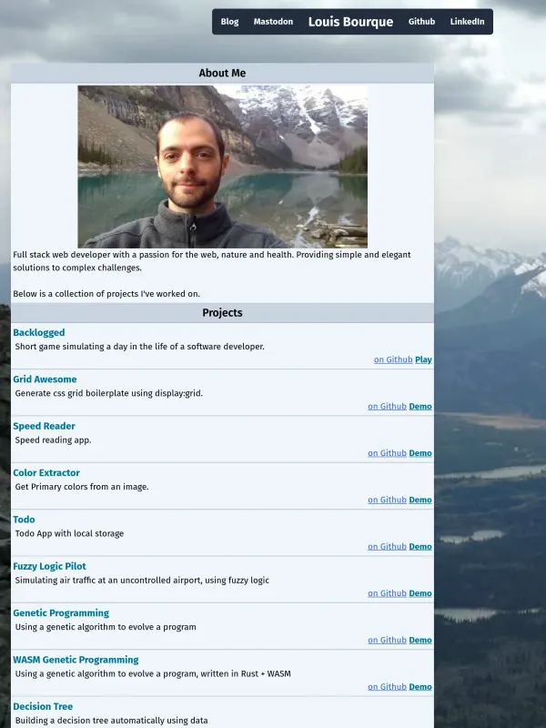 Professional portfolio website showcasing modern design and development skills